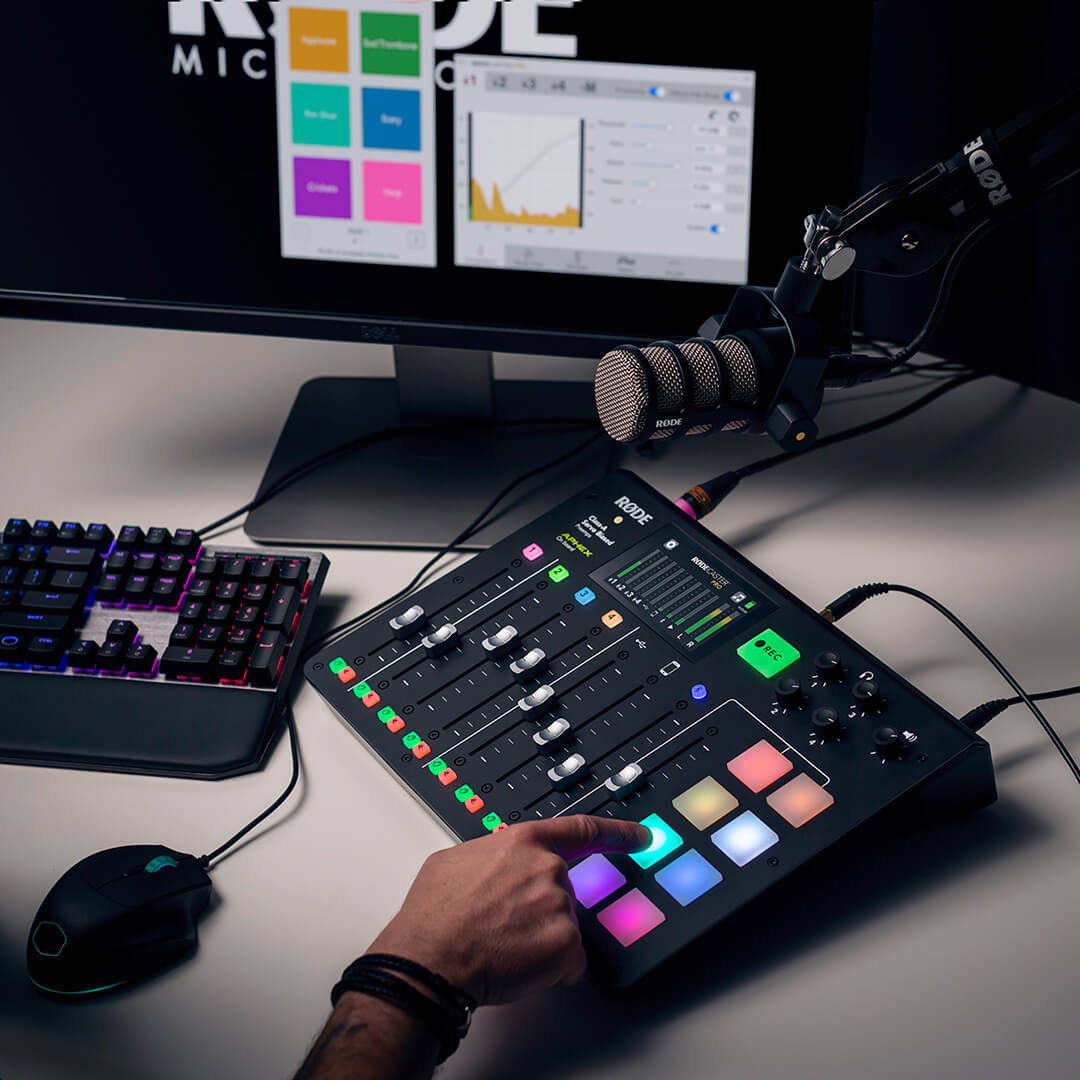 Podcasting set up with Rodecaster Pro